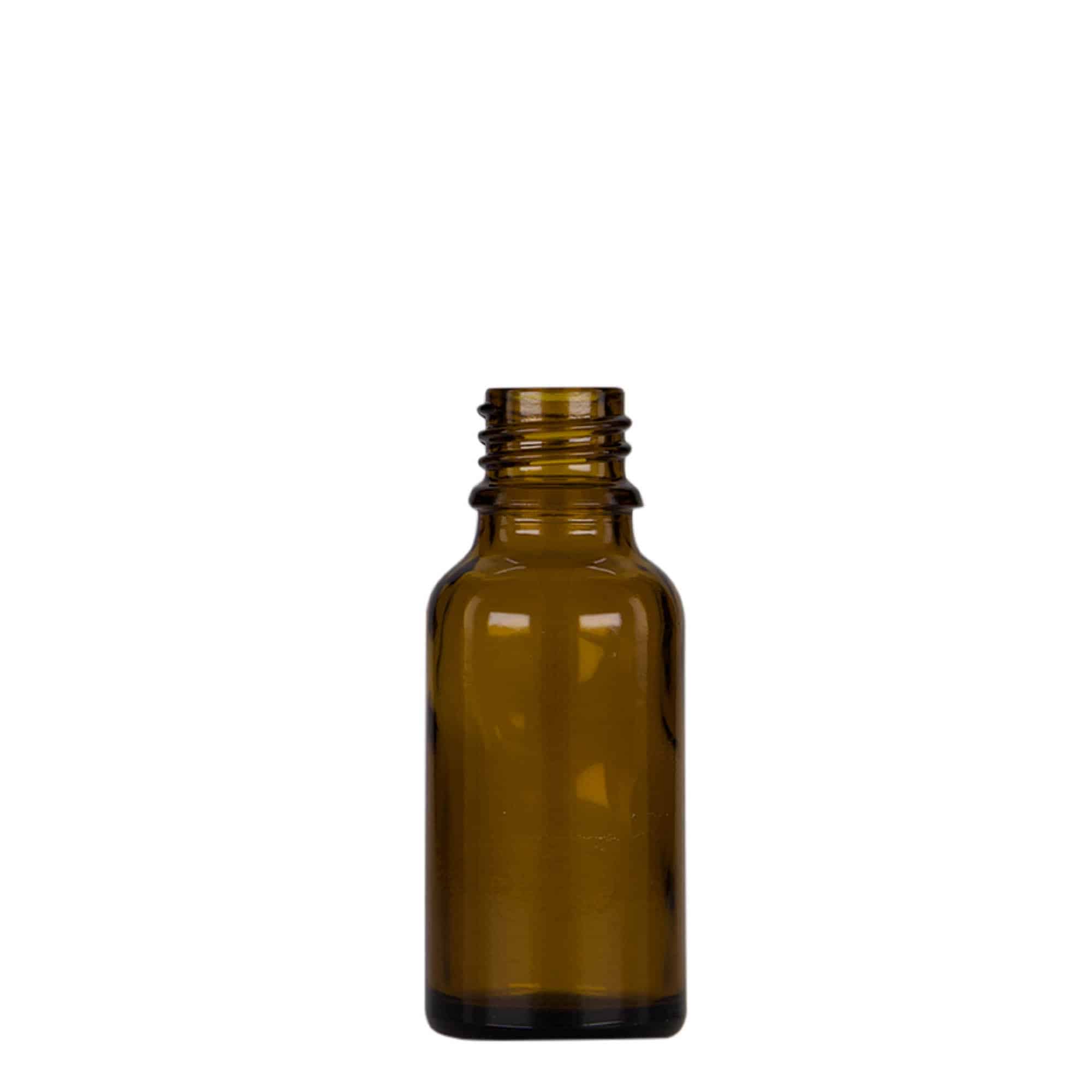 Flacon compte-gouttes médical 20 ml, verre, marron-noir, bouchage: DIN 18