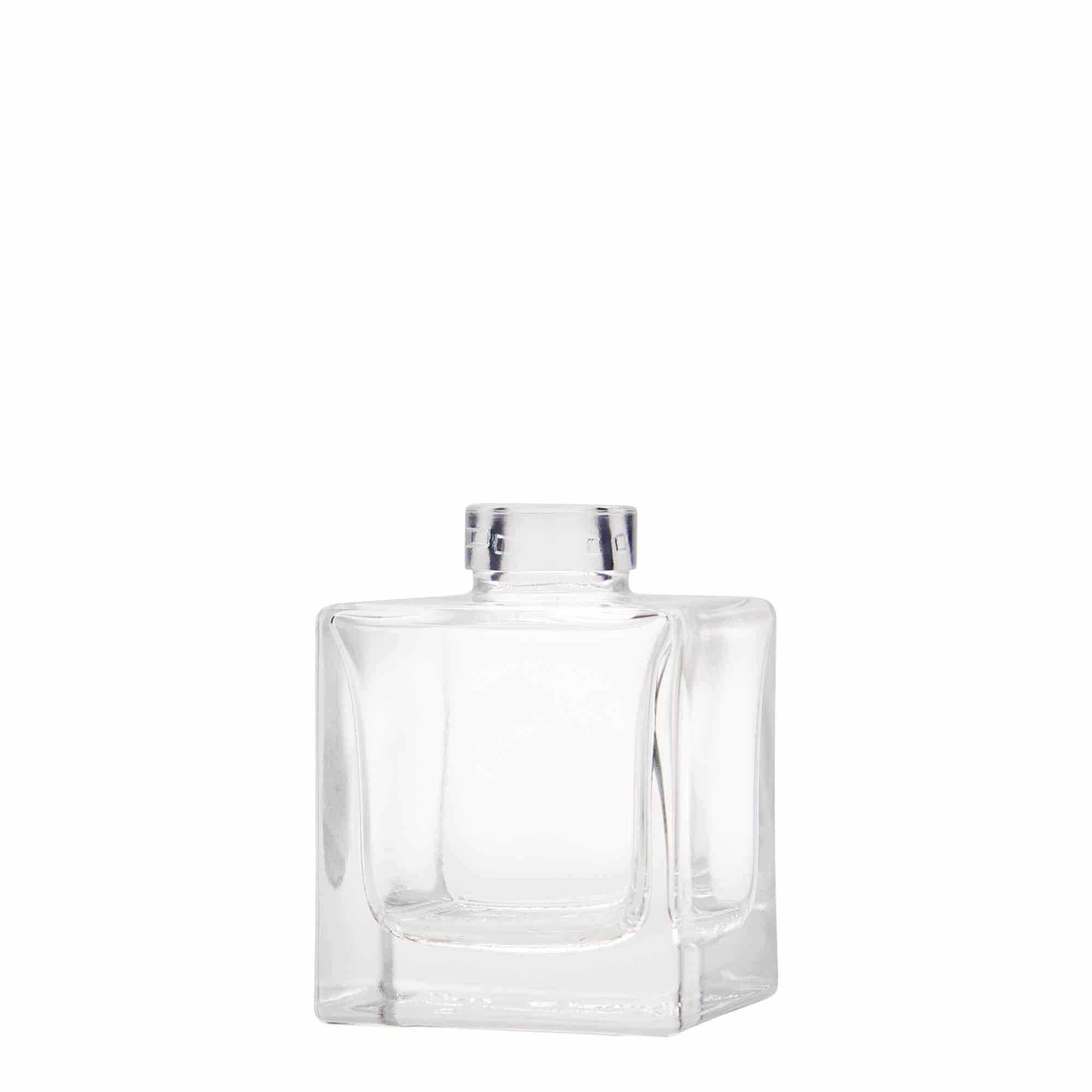 Bouteille en verre 100 ml 'Cube', carrée, bouchage: bouchon