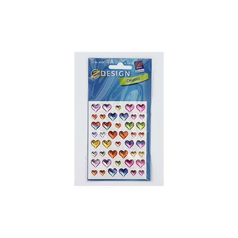 Sticker usage spécial 'Cœurs de gel', plastique, multicolore