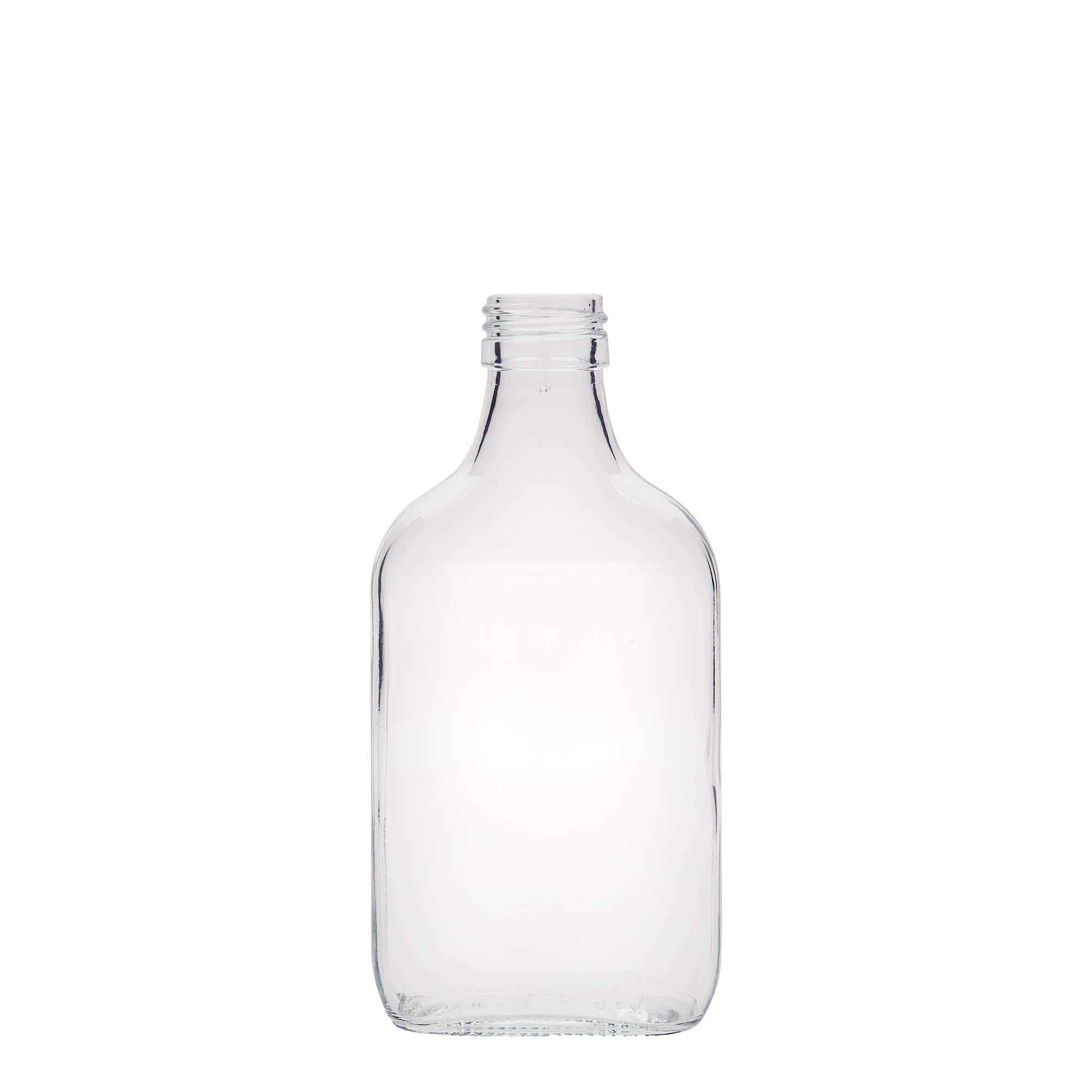 Flasque 200 ml, rectangulaire, verre, bouchage: PP 28