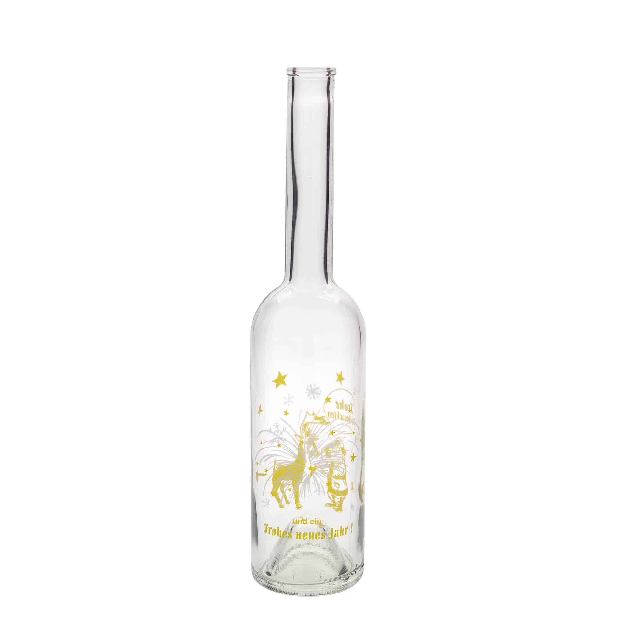 Bouteille en verre 500 ml 'Opera', motif : feu d’artifice, bouchage: bouchon