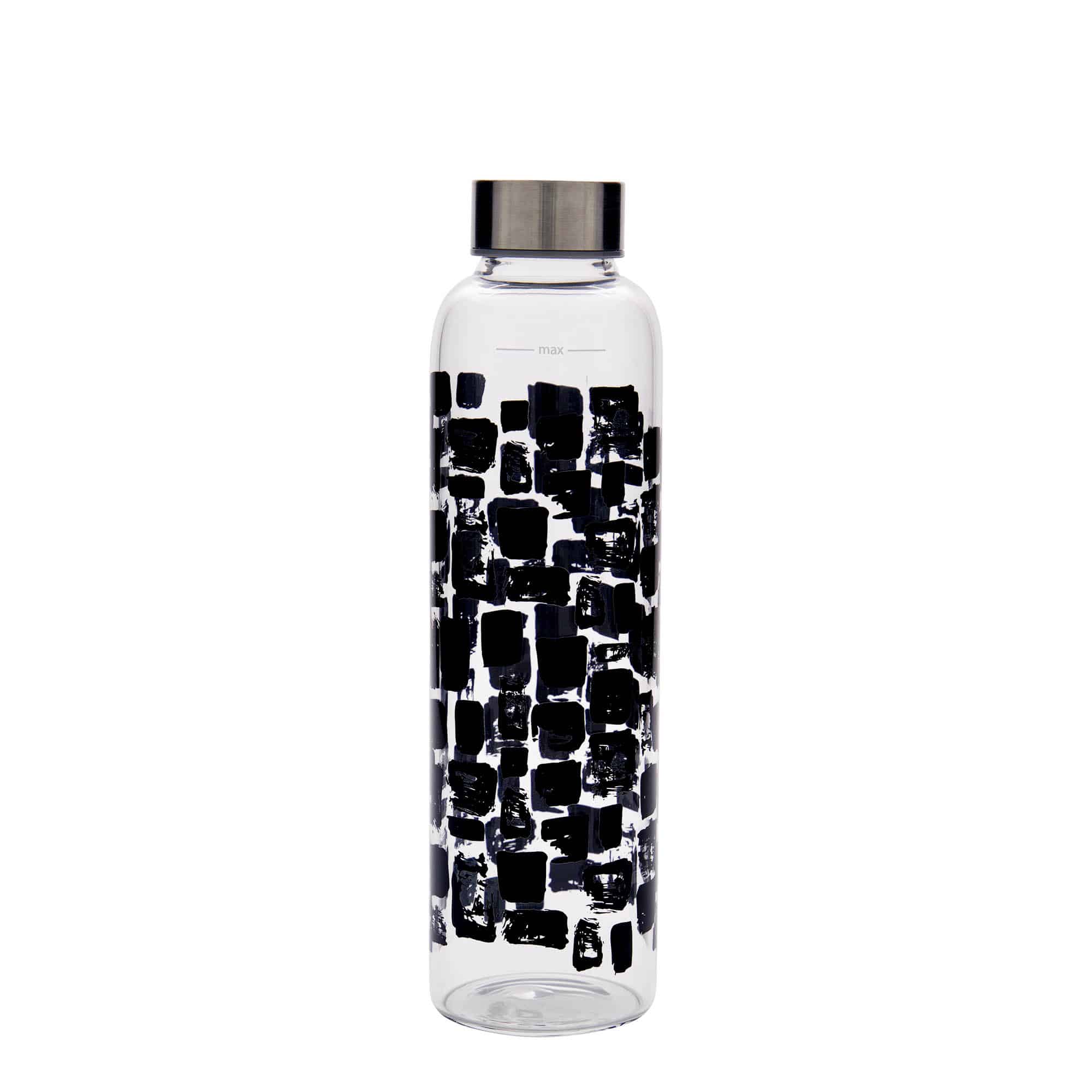 Gourde 500 ml 'Perseus', motif : rectangles noirs, bouchage: Bougage à vis