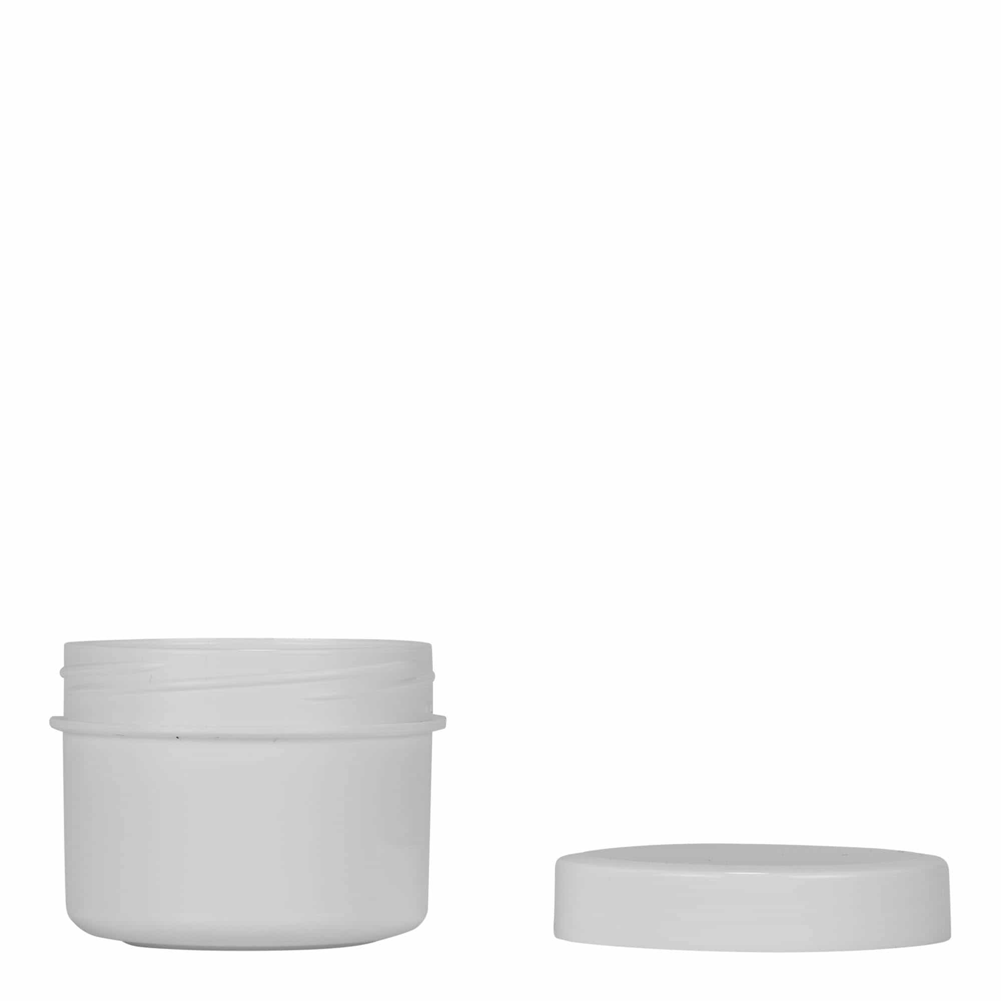 Boîte en plastique 35 ml 'White Line', PP, blanche, bouchage: Bougage à vis