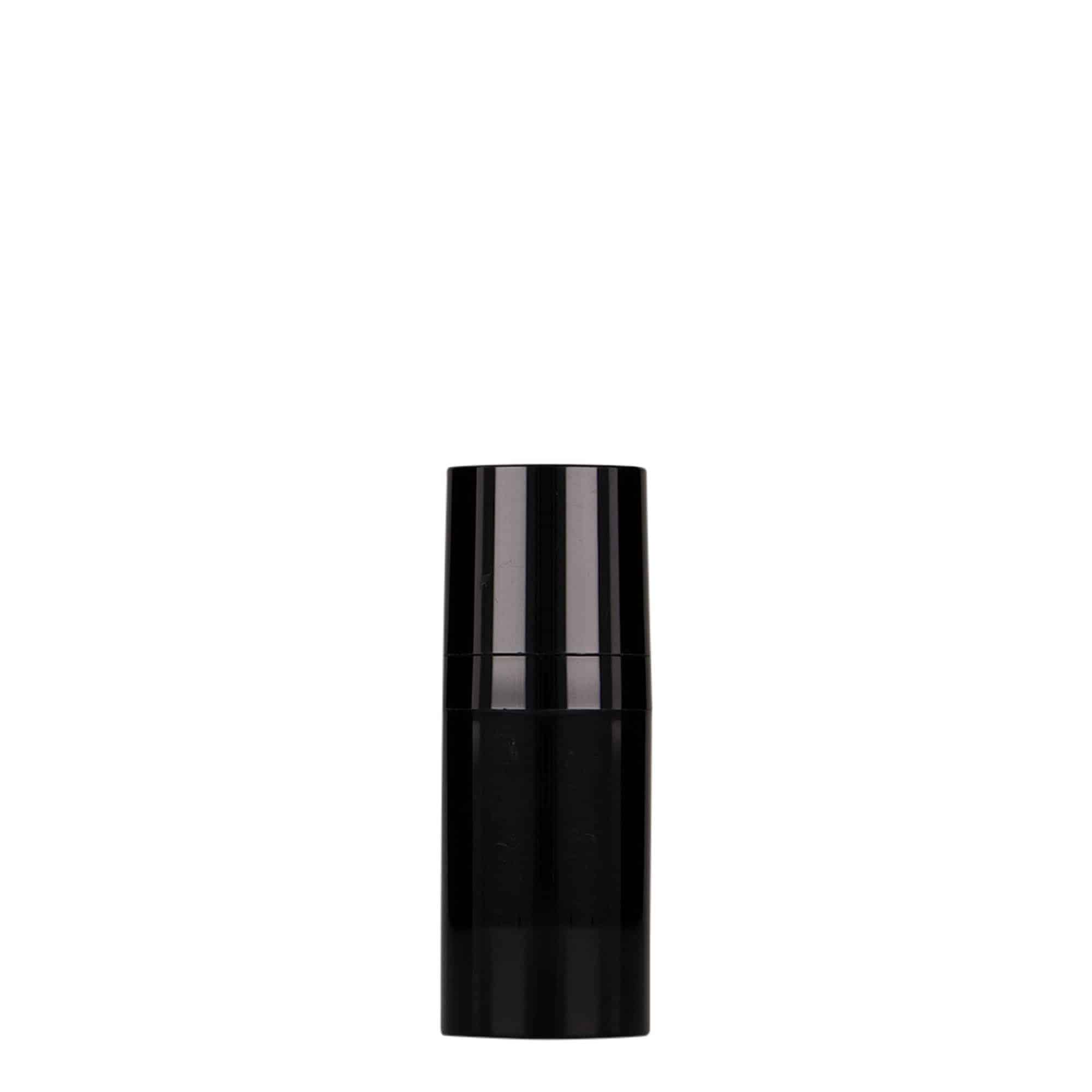 Flacon airless 15 ml 'Micro', plastique PP, noir