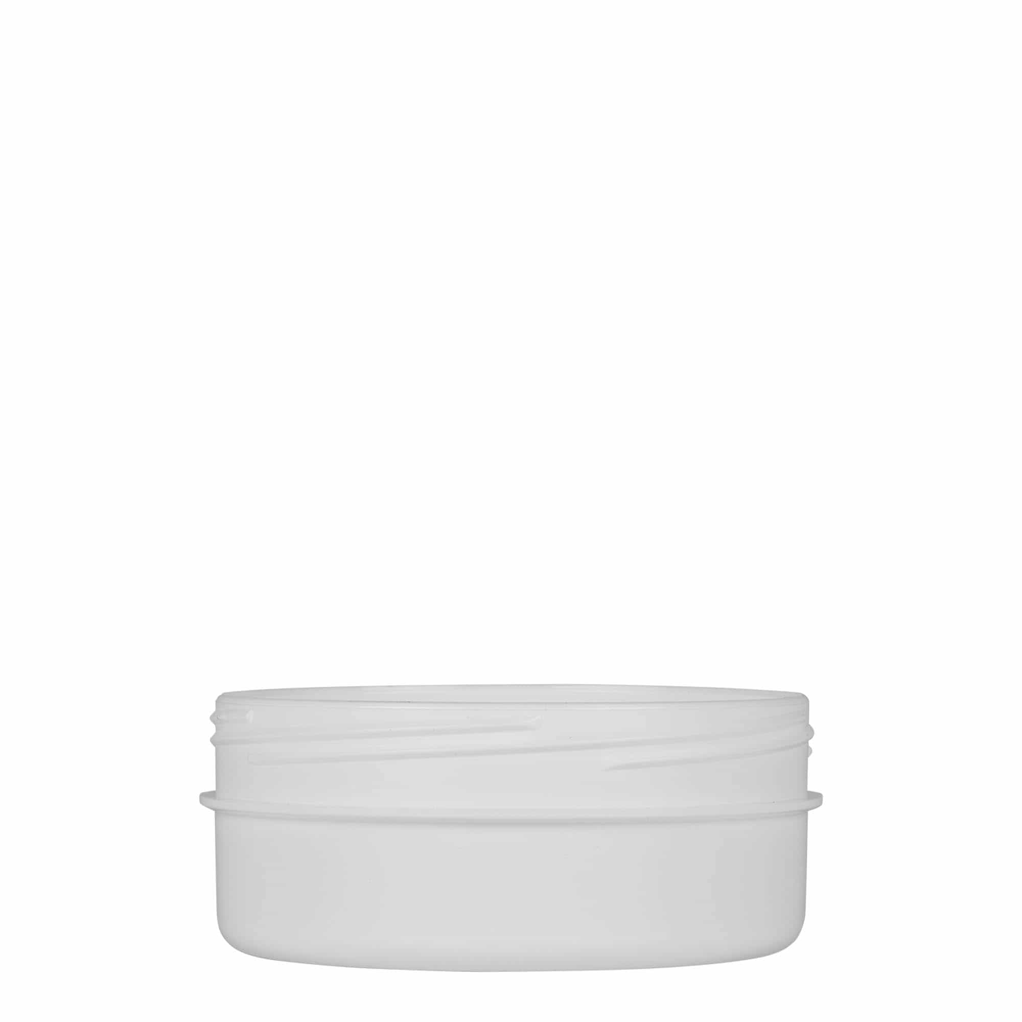 Boîte en plastique 125 ml 'White Line', PP, blanche, bouchage: Bougage à vis