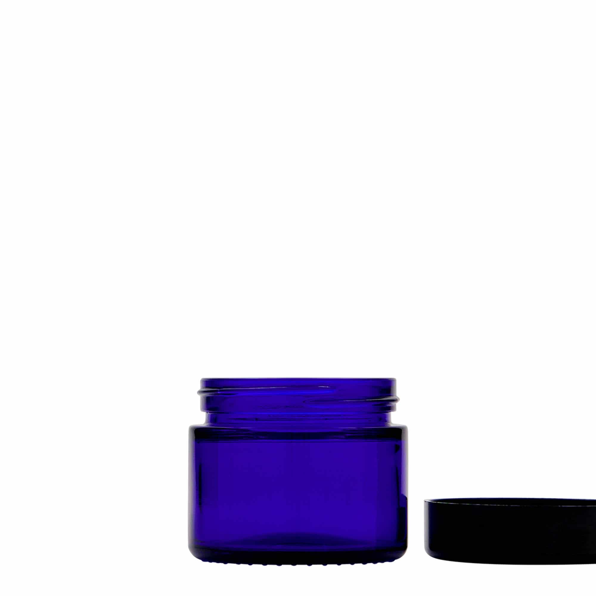 Pot 50 ml 'Blue Edition', verre, bleu roi, bouchage: Bougage à vis