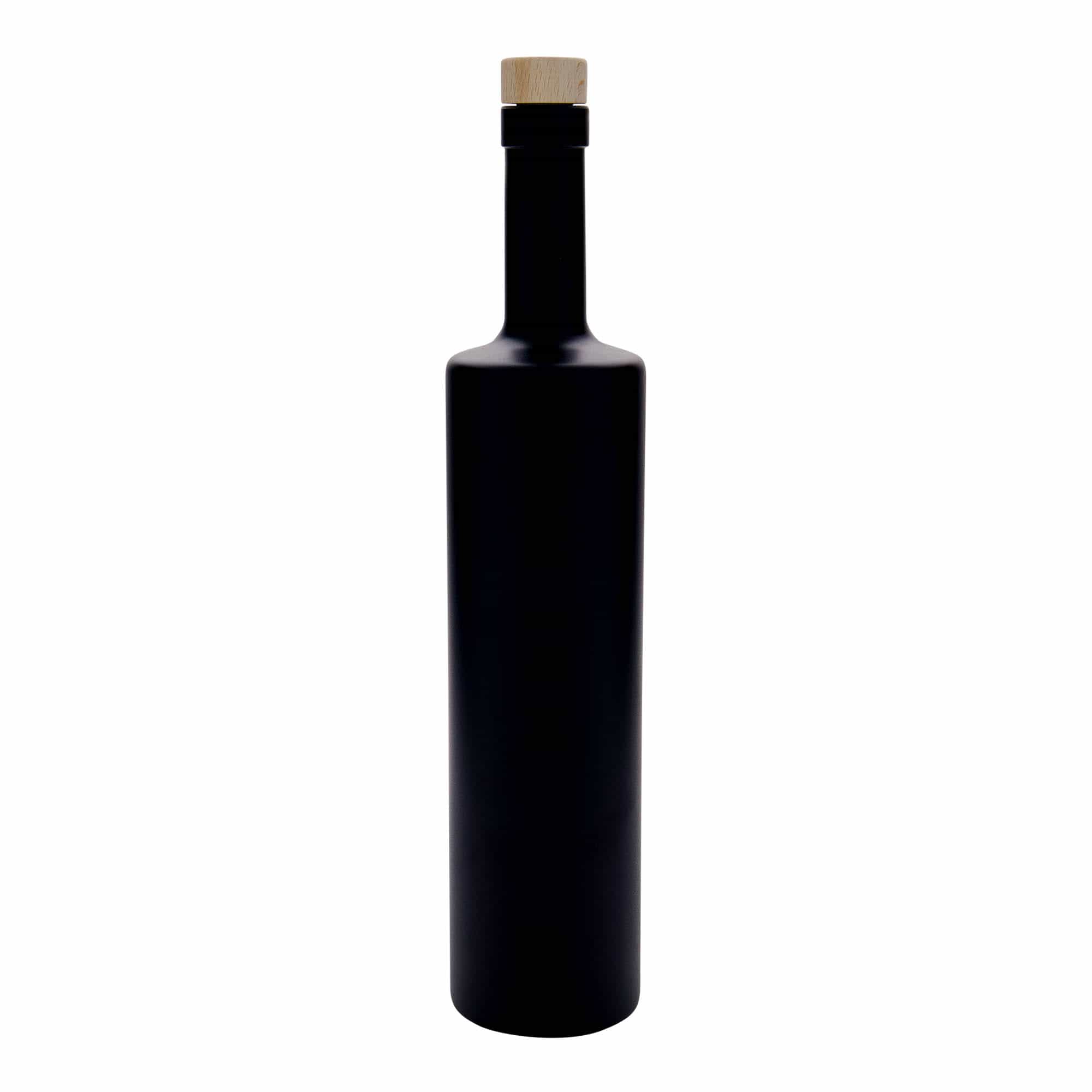 Bouteille en verre 700 ml 'Centurio', noire, bouchage: bouchon