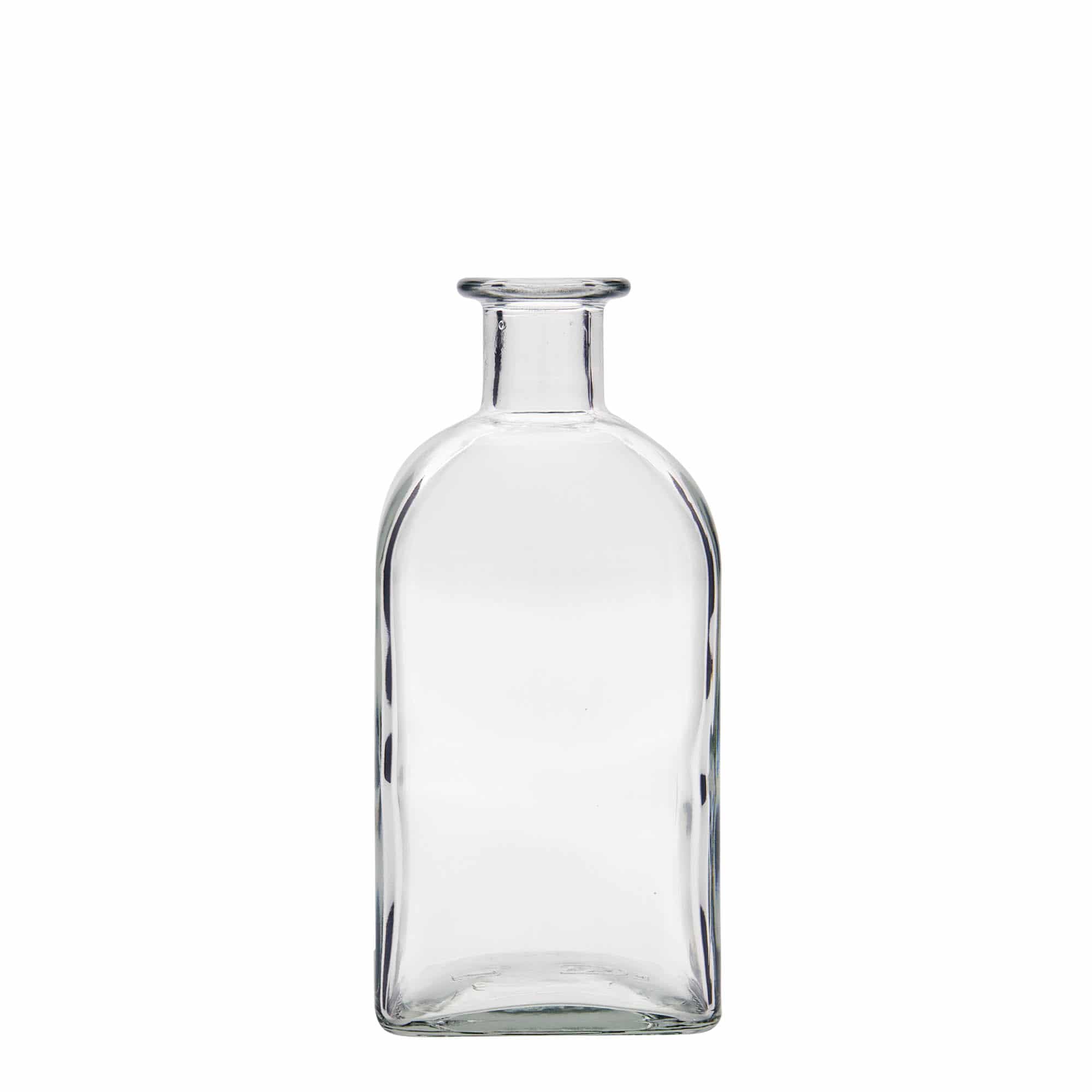 Bouteille en verre apothicaire 'Carré', carrée 500 ml, bouchage: bouchon