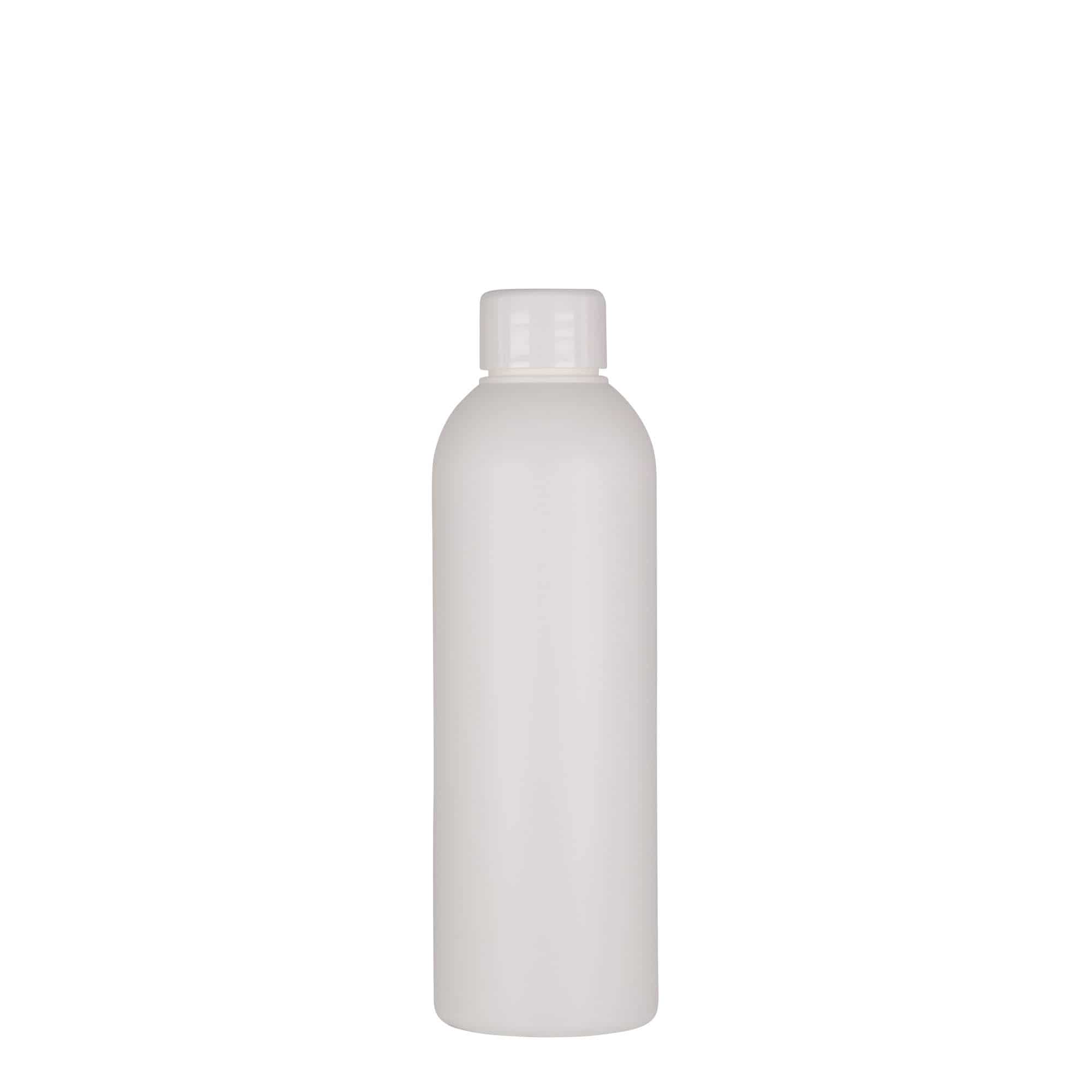 Bouteille en plastique 200 ml 'Tuffy', PEHD, blanche, bouchage: GPI 24/410