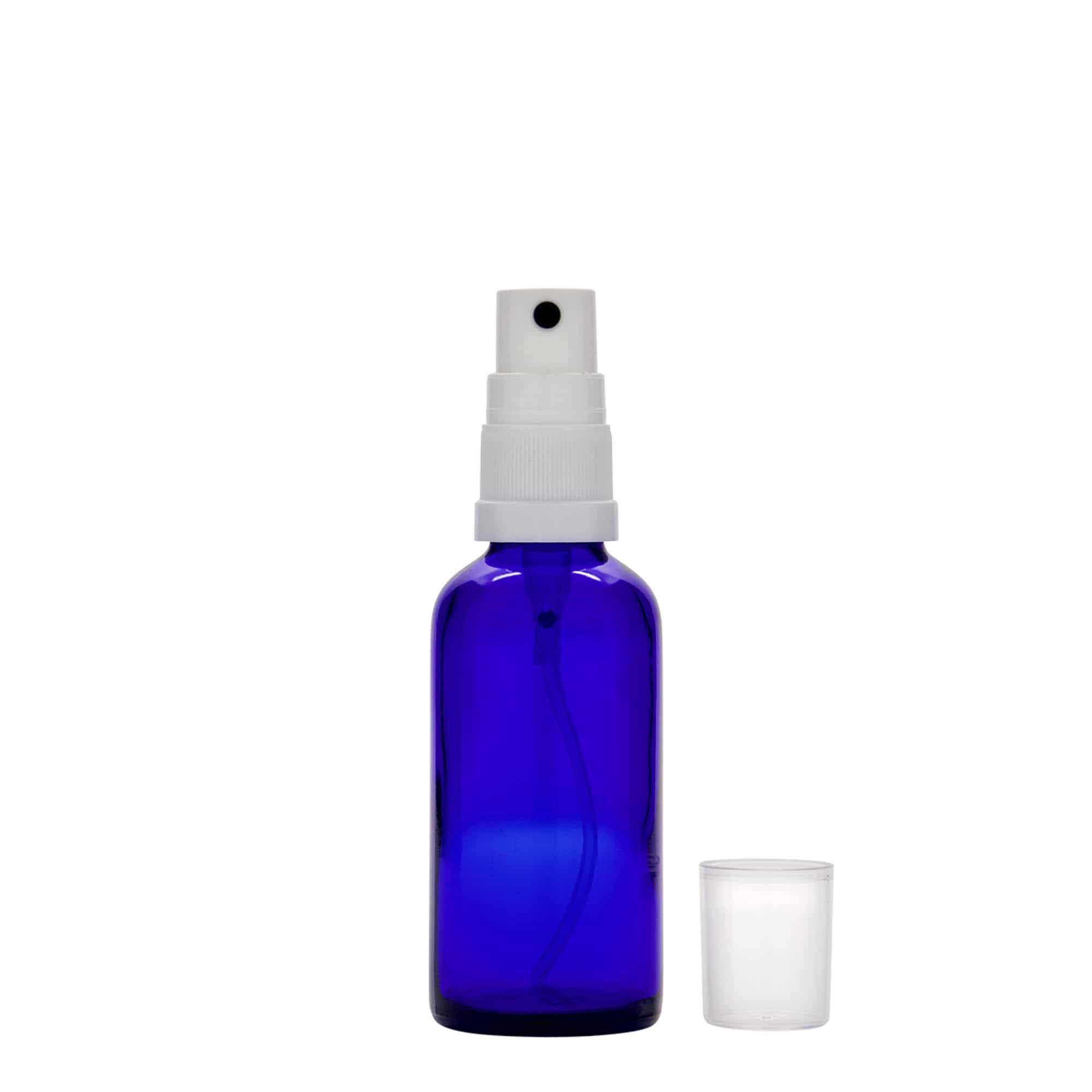 Flacon vaporisateur médical 50 ml, verre, bleu roi, bouchage: DIN 18