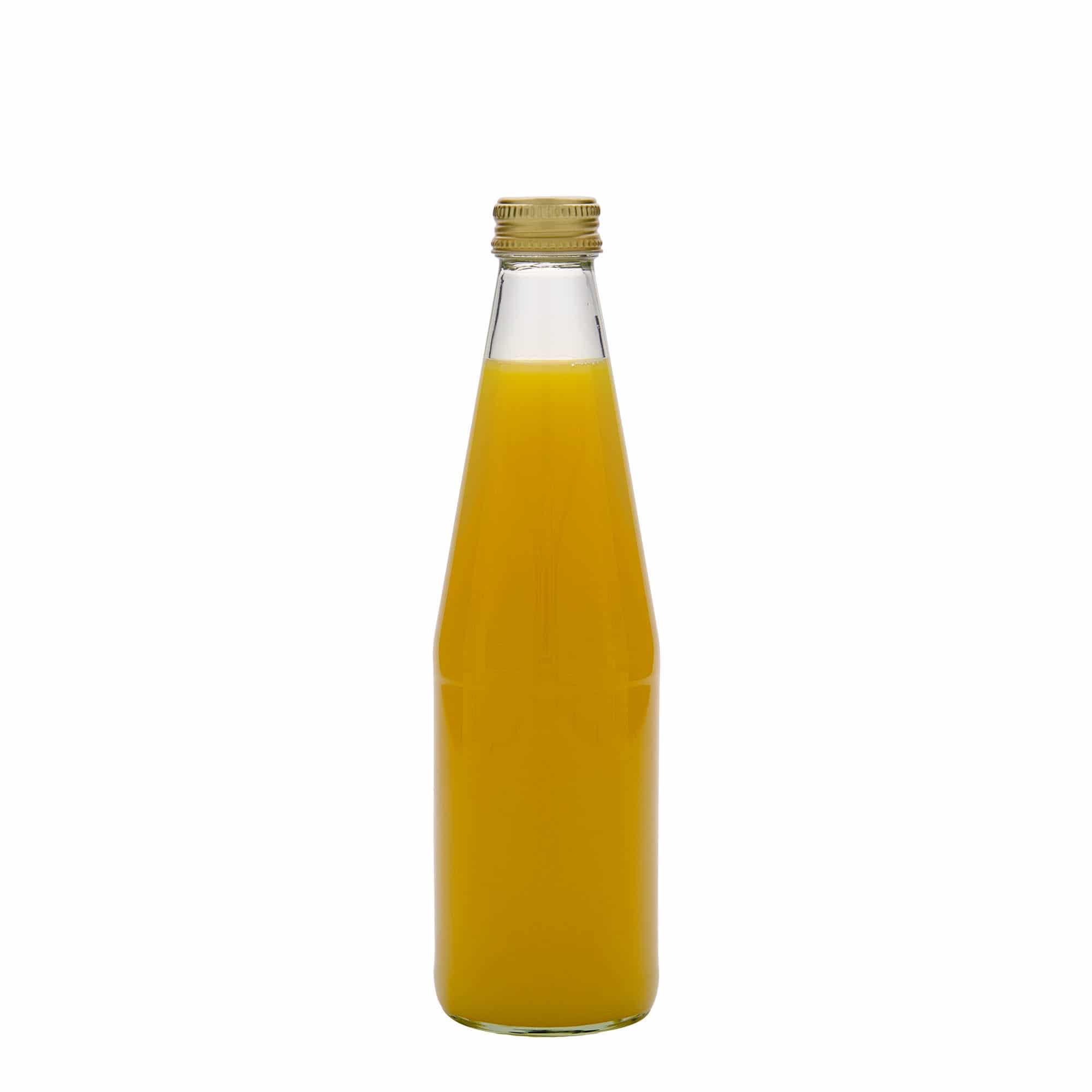 Bouteille universelle en forme de carotte 330 ml, verre, bouchage: PP 28