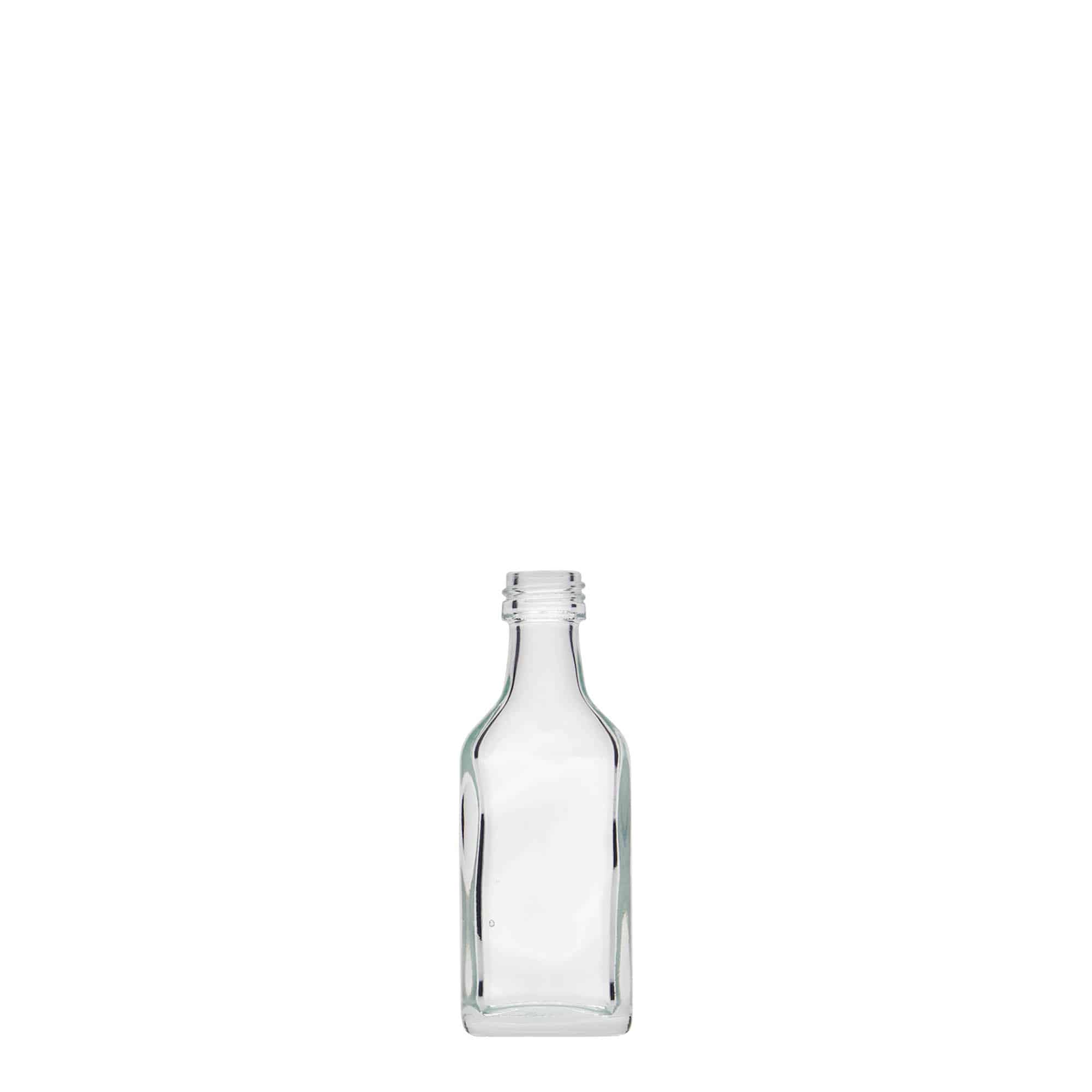 Flasque 20 ml, rectangulaire, verre, bouchage: PP 18