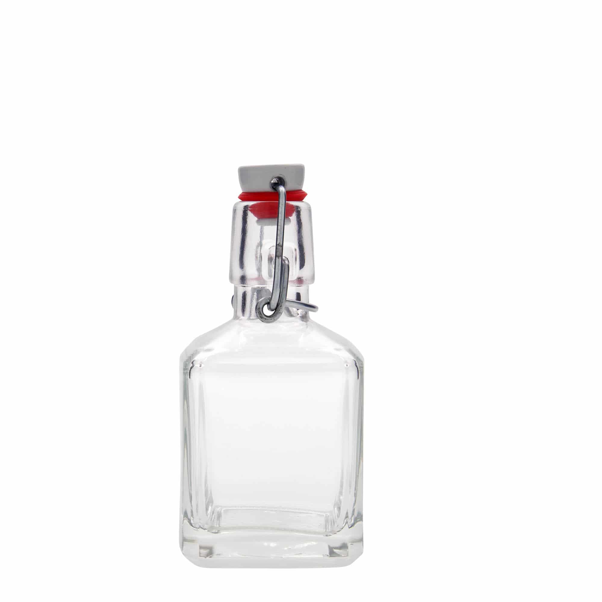 Bouteille en verre 200 ml 'Kubica', carrée, bouchage: bouchon mécanique