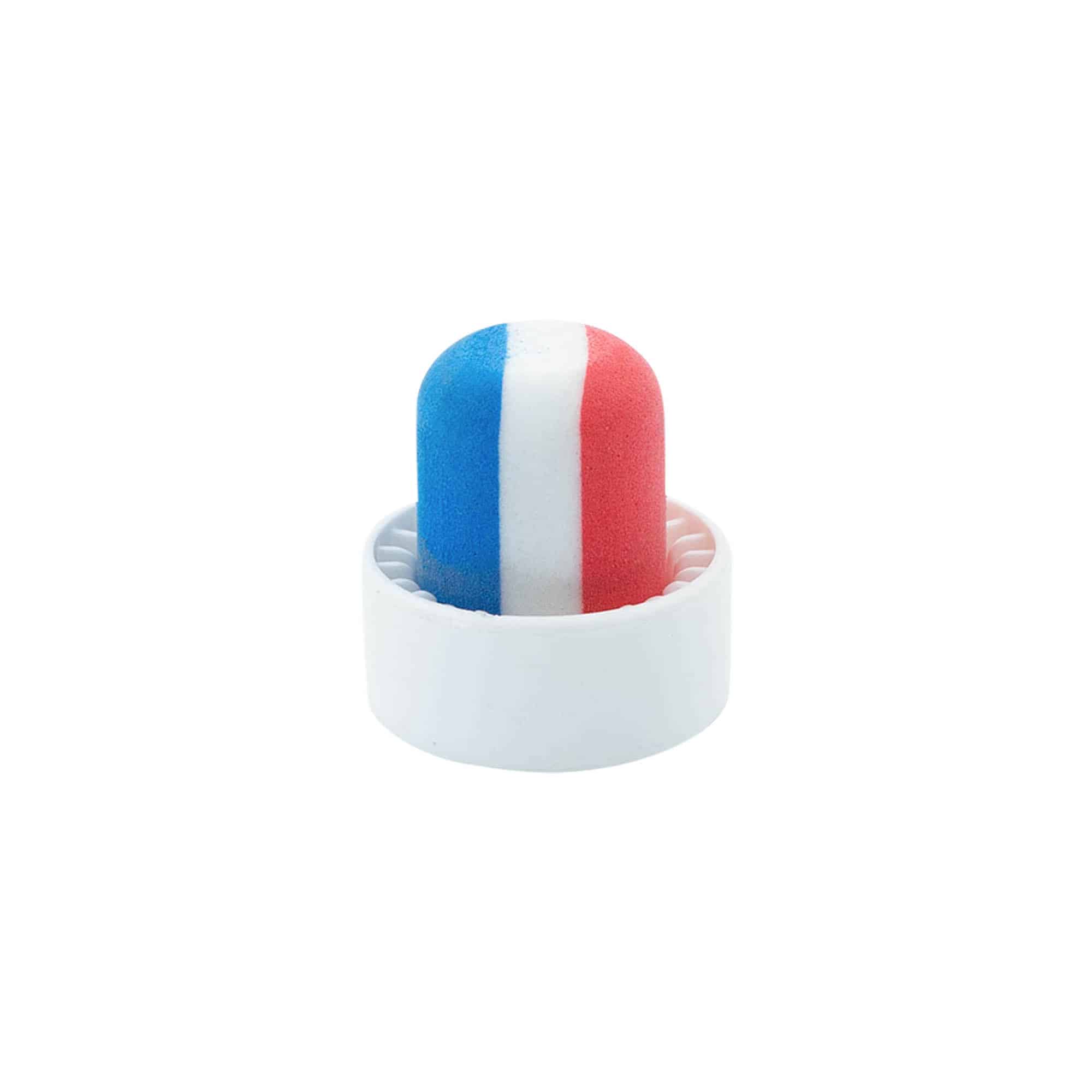 Bouchon à poignée 19 mm 'France', plastique, multicolore, pour bouchage: bouchon
