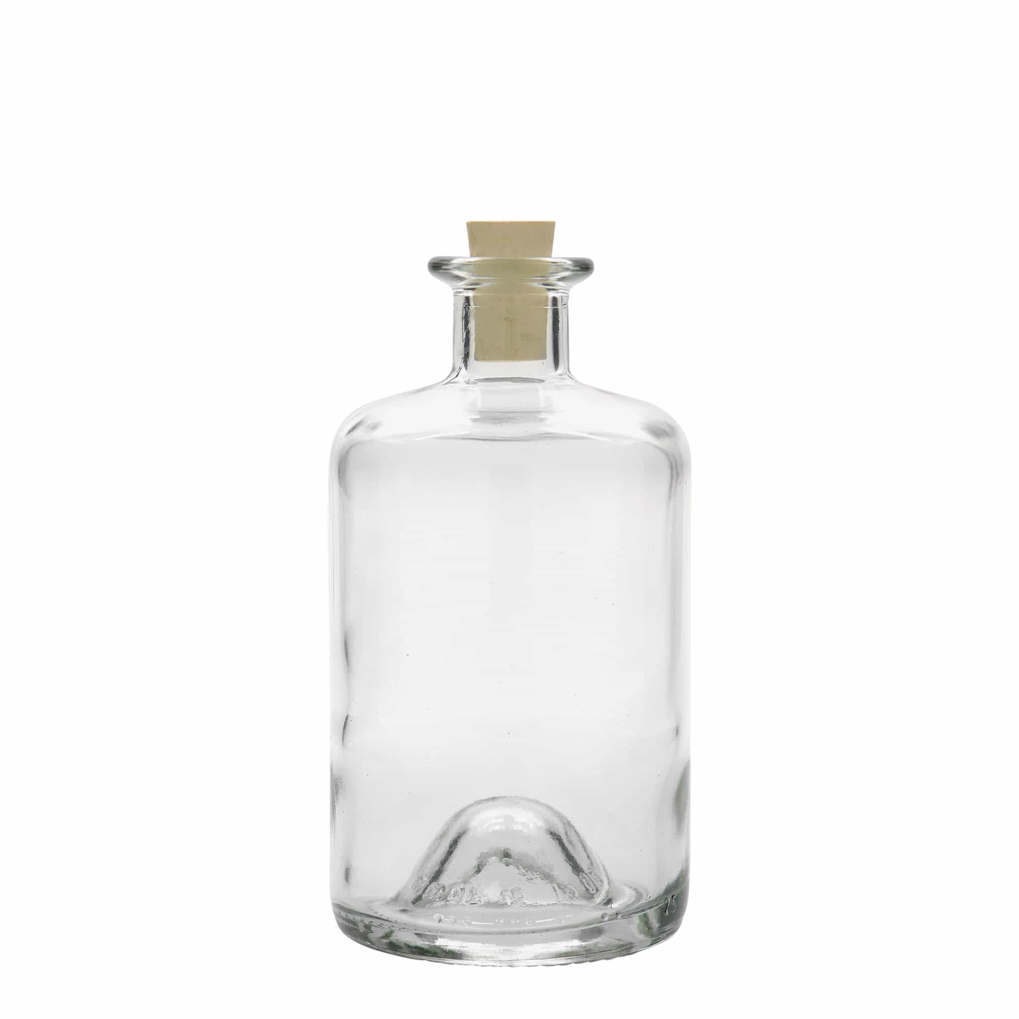 Bouteille en verre apothicaire 500 ml, bouchage: bouchon