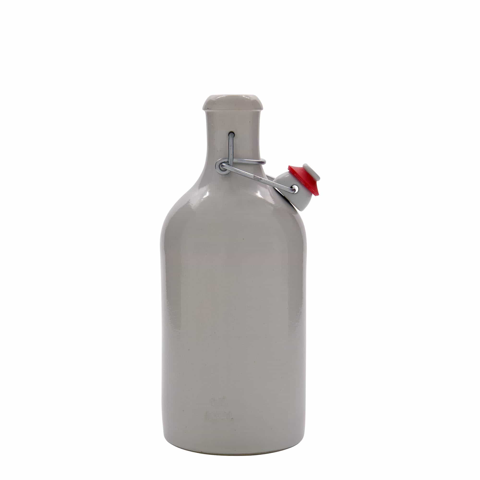 Chope en terre cuite 500 ml, grès, blanc, bouchage: bouchon mécanique