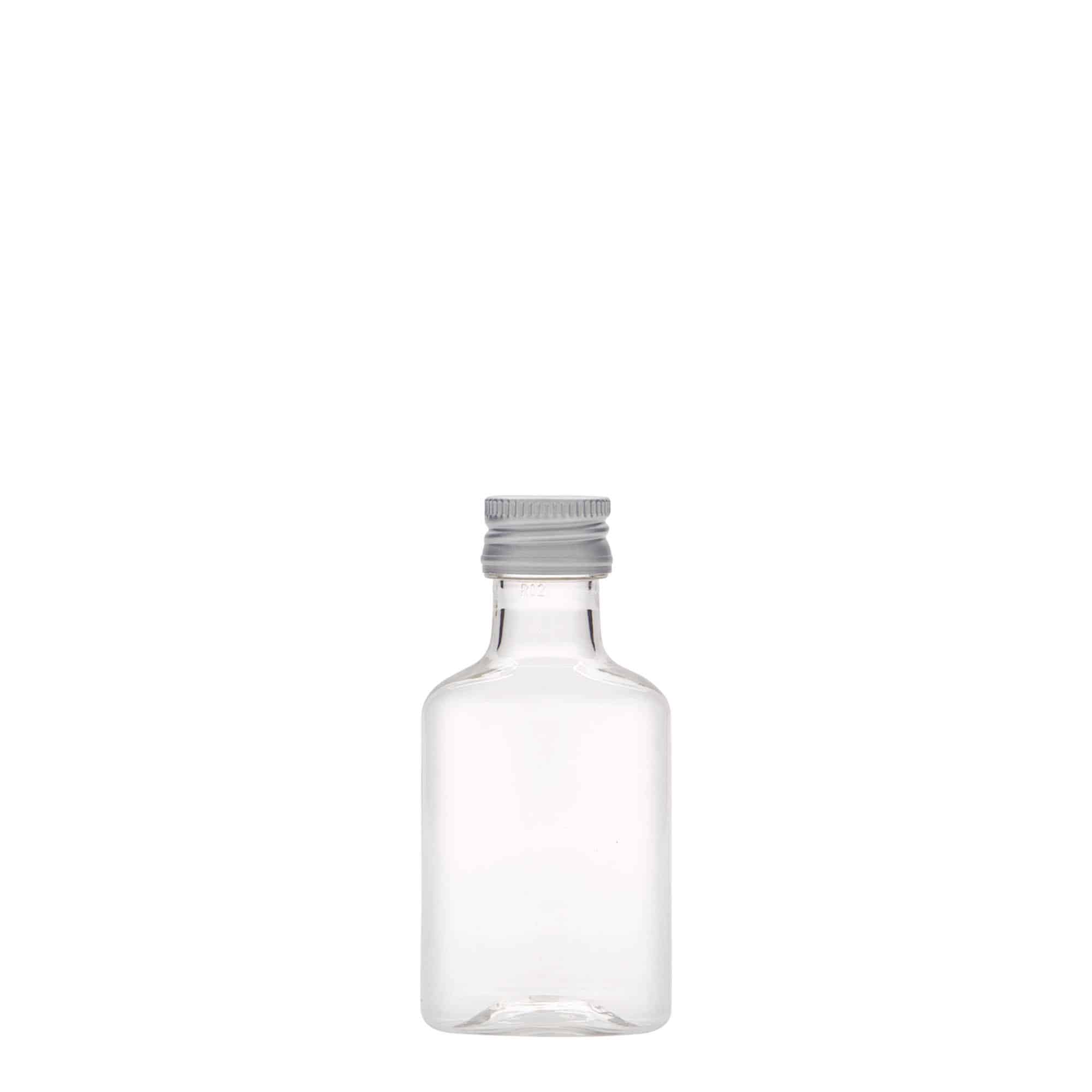 Flasque 30 ml, ovale, plastique PET, bouchage: PP 18