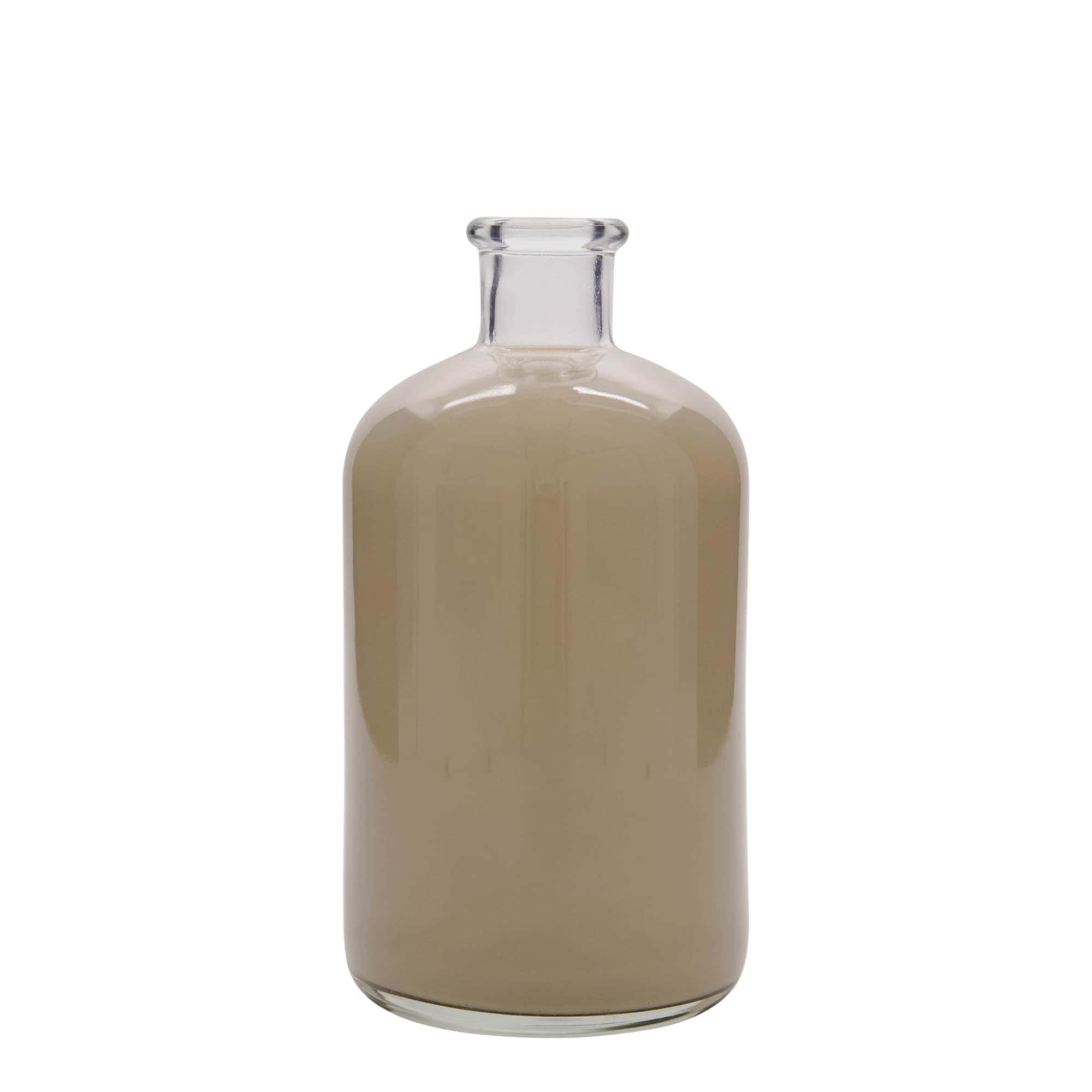 Bouteille en verre apothicaire 1 000 ml, bouchage: bouchon