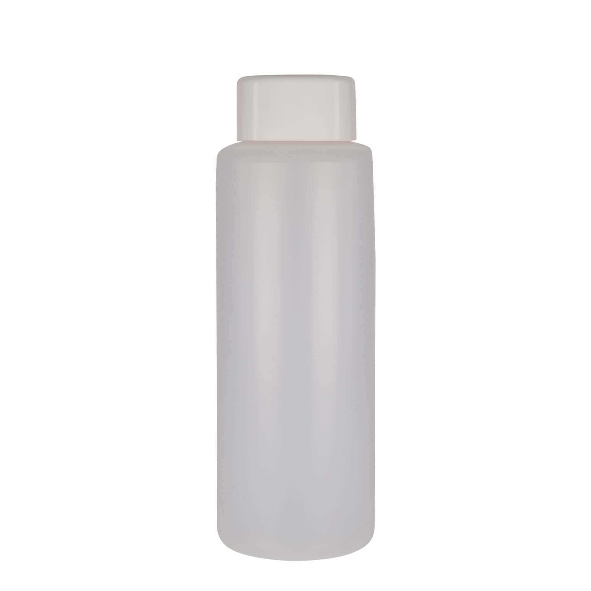 Bouteille ronde 1 000 ml, plastique PE, nature, bouchage: Bougage à vis