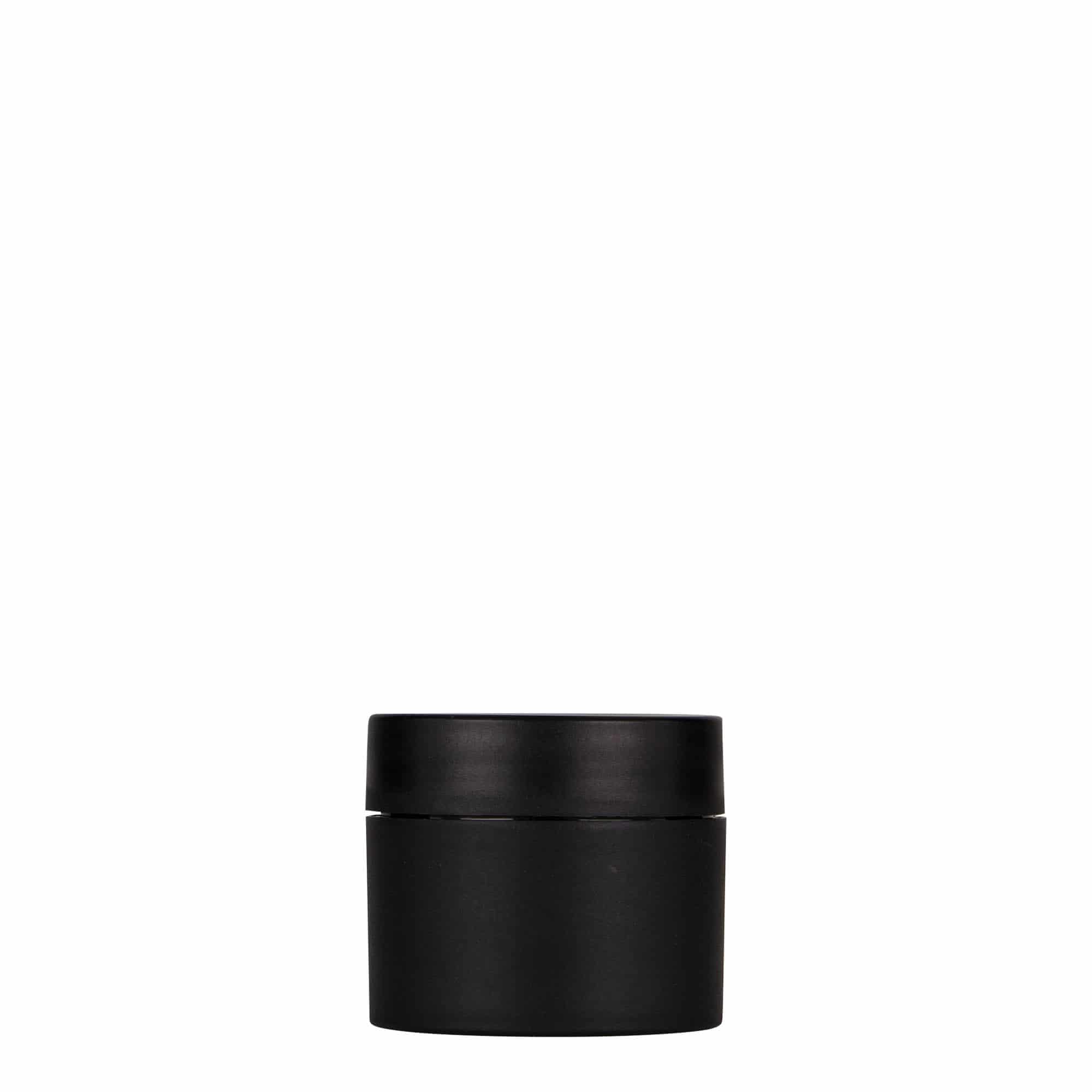 Boîte en plastique 30 ml 'Antonella', PP, noire, bouchage: Bougage à vis