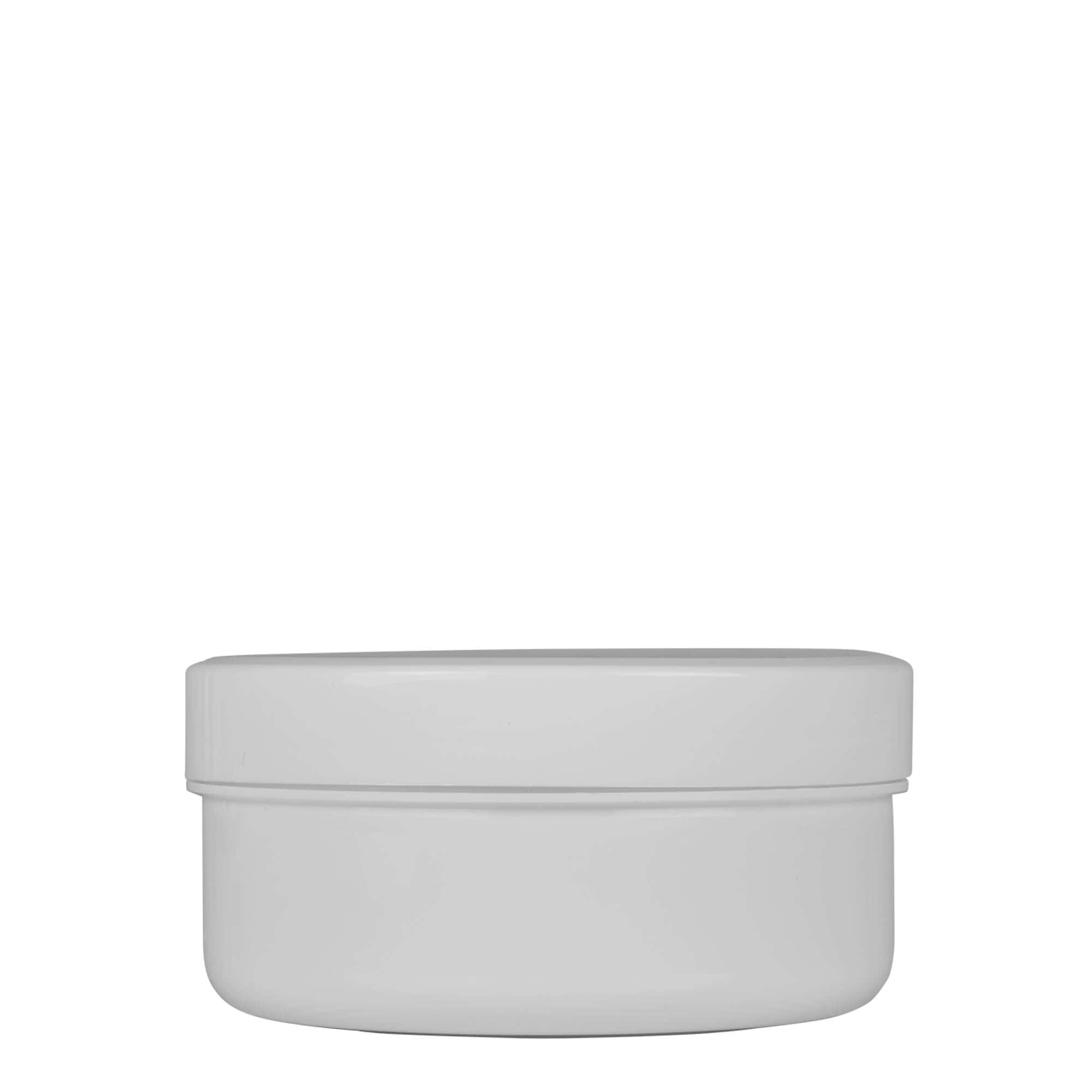 Boîte en plastique 250 ml 'White Line', PP, blanche, bouchage: Bougage à vis