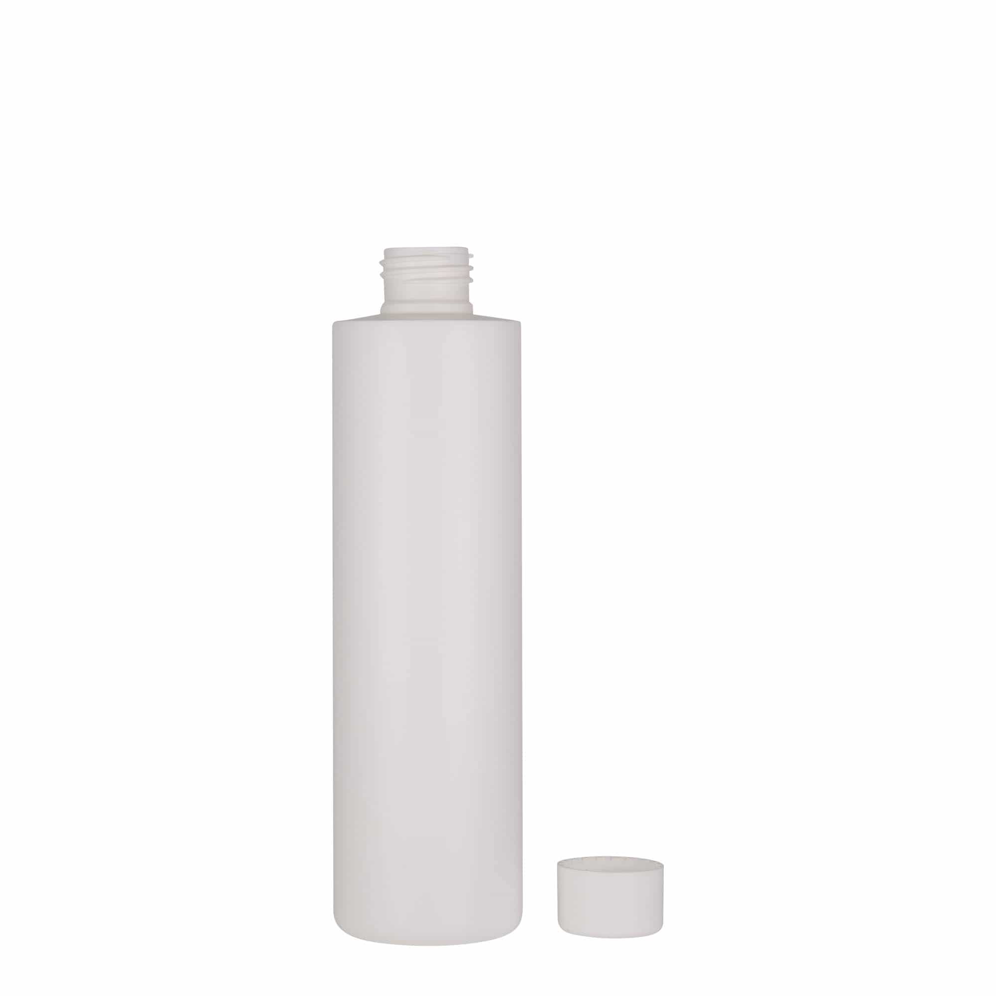 Bouteille en plastique 250 ml 'Pipe', PEHD, blanche, bouchage: GPI 24/410
