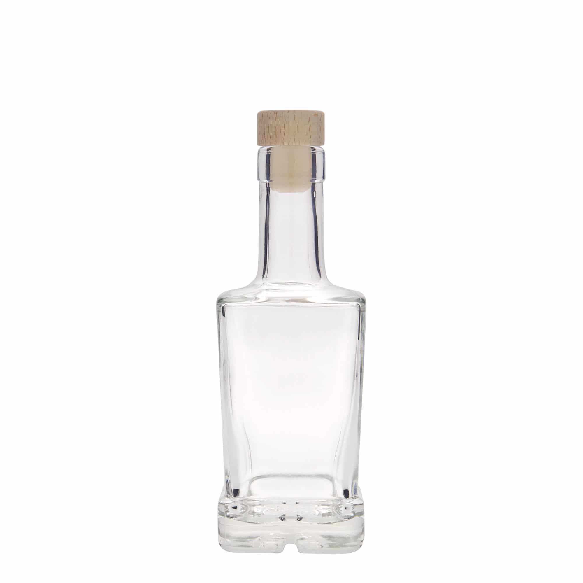 Bouteille en verre 250 ml 'Rene', carrée, bouchage: bouchon