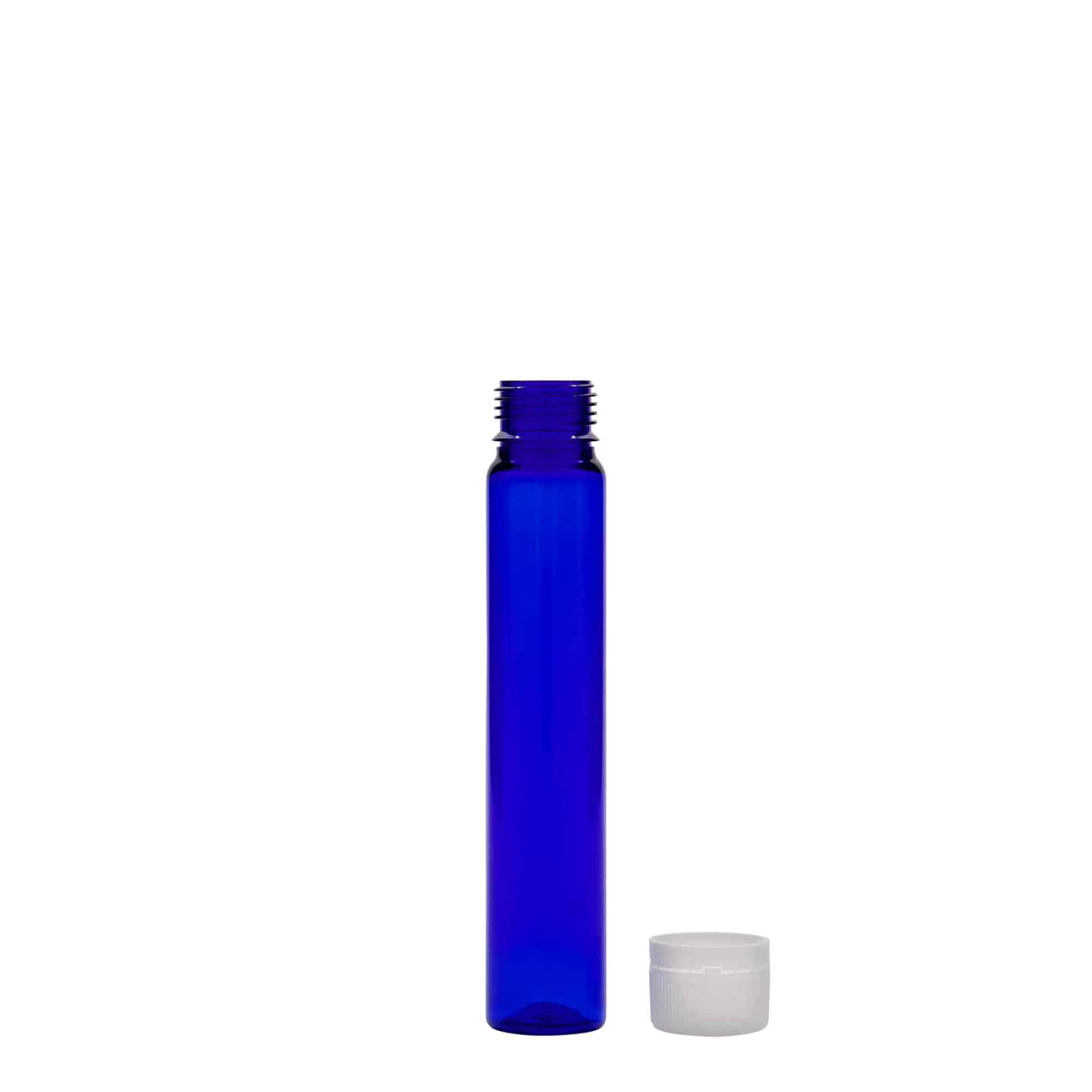 Éprouvette en PET 25 ml, plastique, bleu roi, bouchage: Bougage à vis