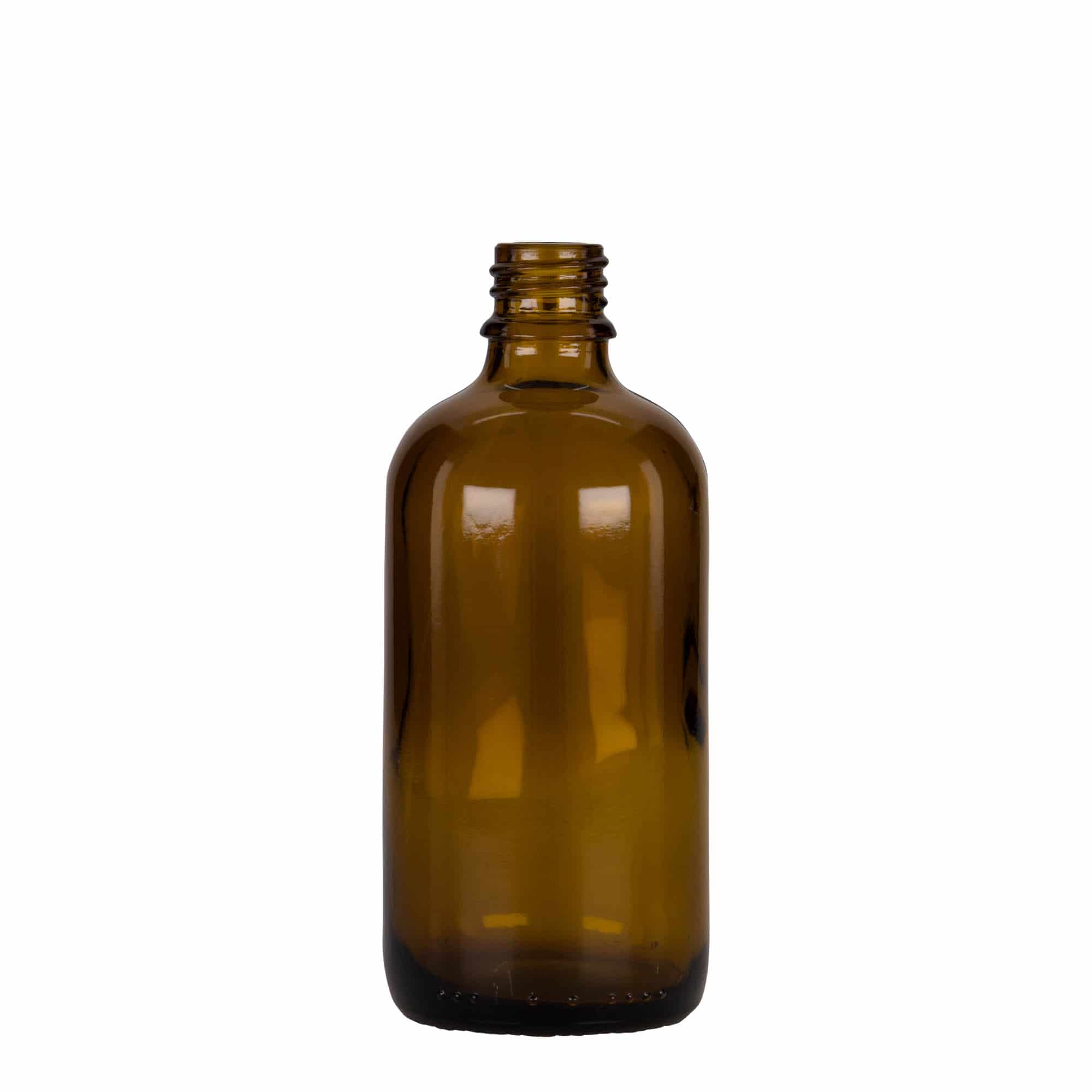 Flacon compte-gouttes médical 100 ml, verre, brun-noir, bouchage: DIN 18