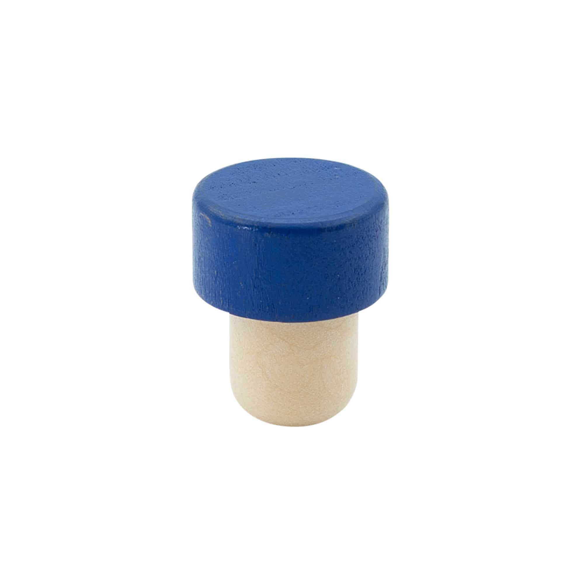 Bouchon à poignée 19 mm, bois, bleu, pour bouchage: bouchon