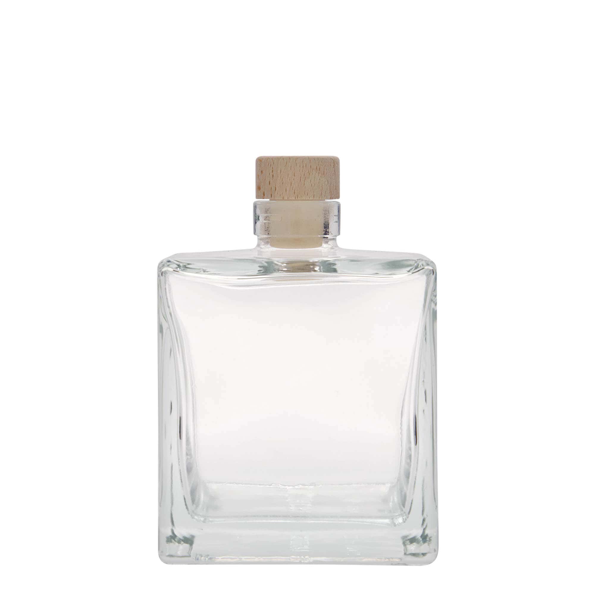 Bouteille en verre 500 ml 'Cube', carrée, bouchage: bouchon