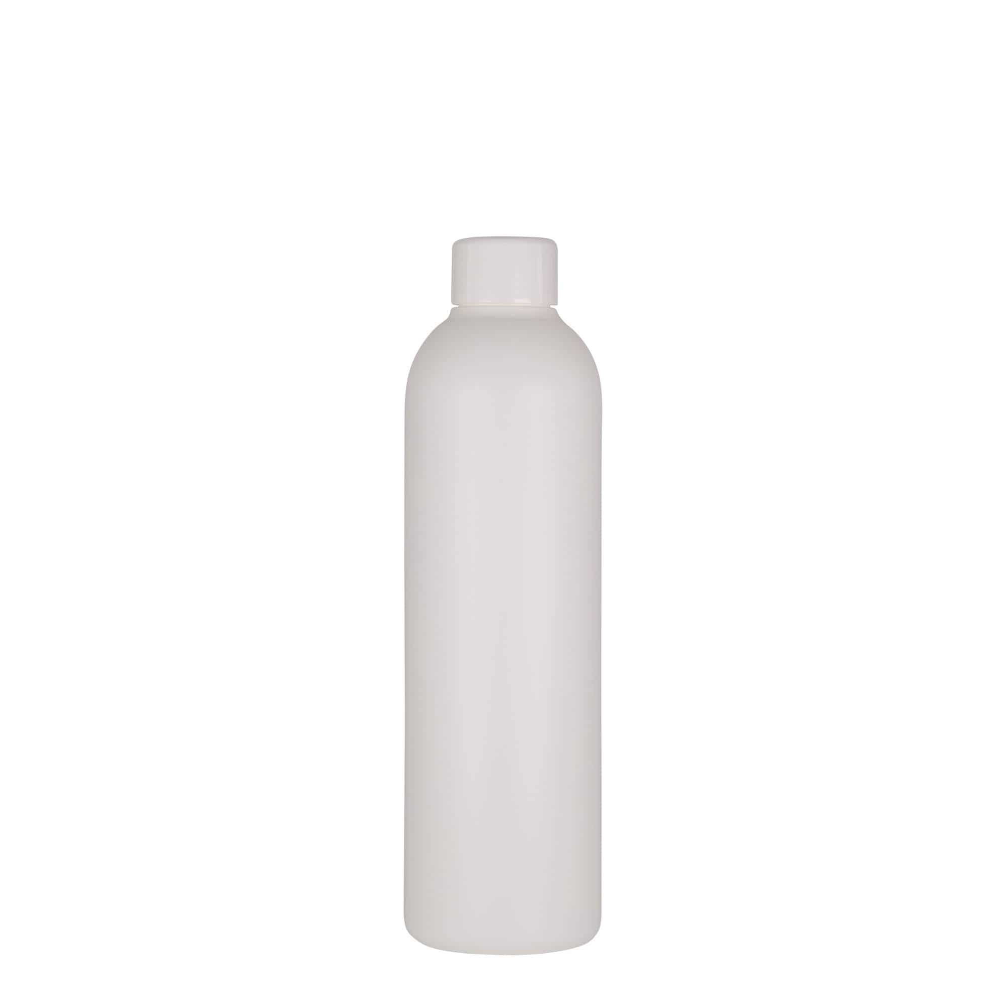 Bouteille en plastique 250 ml 'Tuffy', PEHD, blanche, bouchage: GPI 24/410