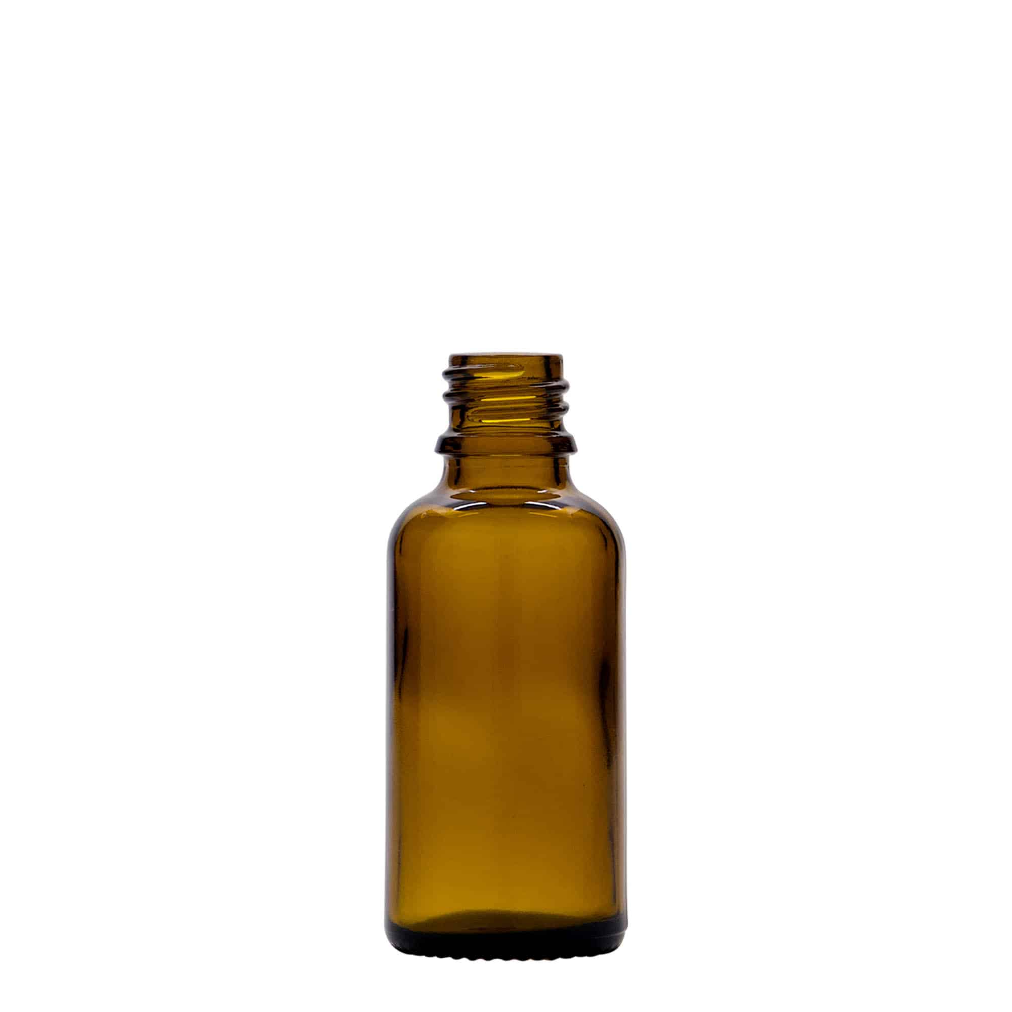 Flacon pharmaceutique 30 ml avec pompe de lotion, verre, marron, bouchage: DIN 18