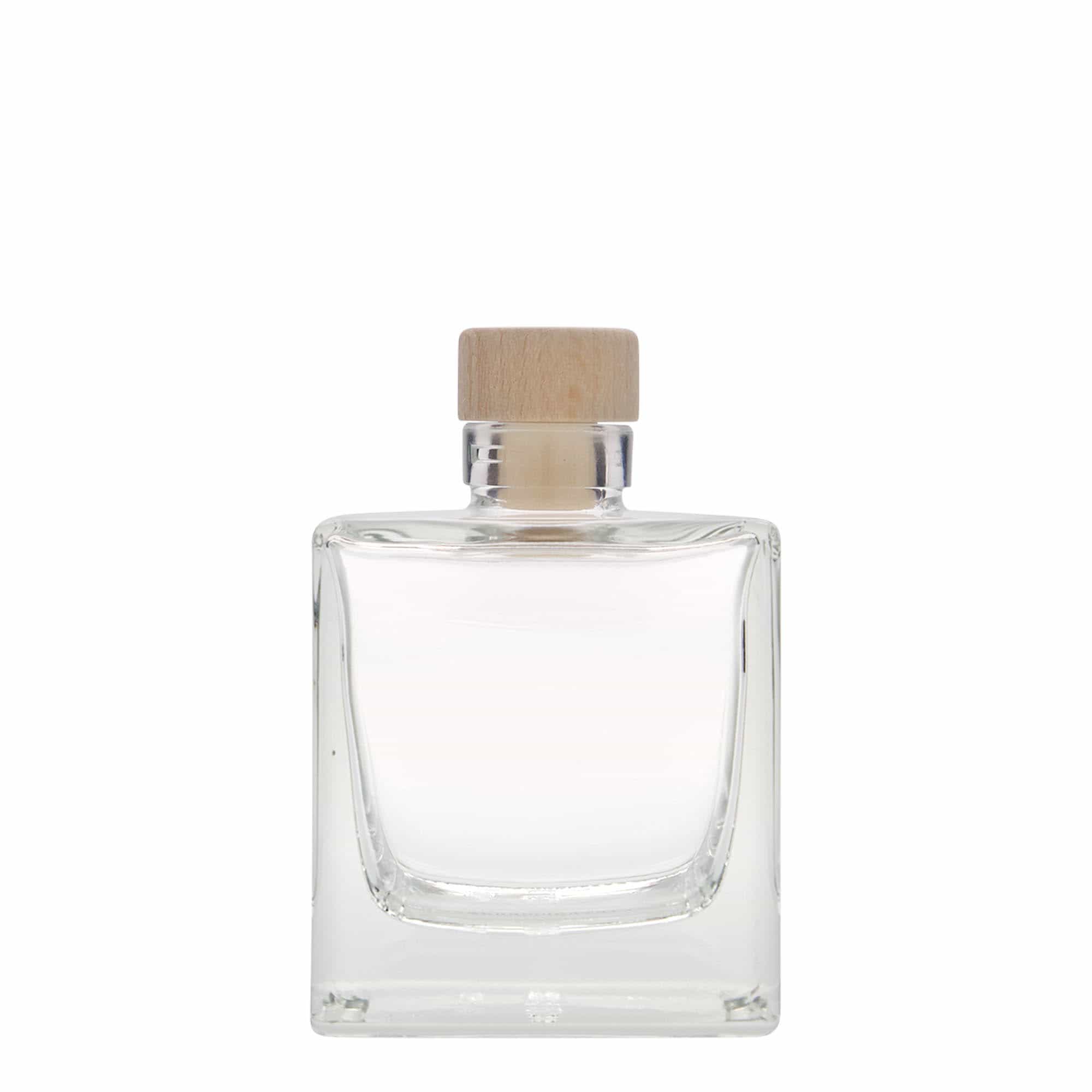 Bouteille en verre 200 ml 'Cube', carrée, bouchage: bouchon