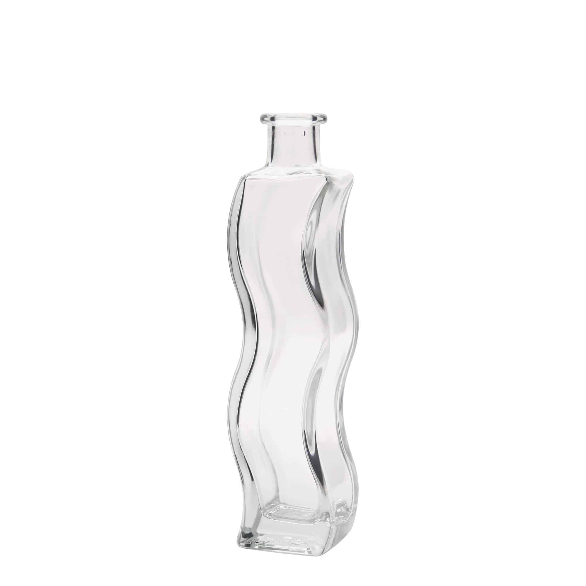 Bouteille en verre 200 ml 'Vague', carrée, bouchage: bouchon