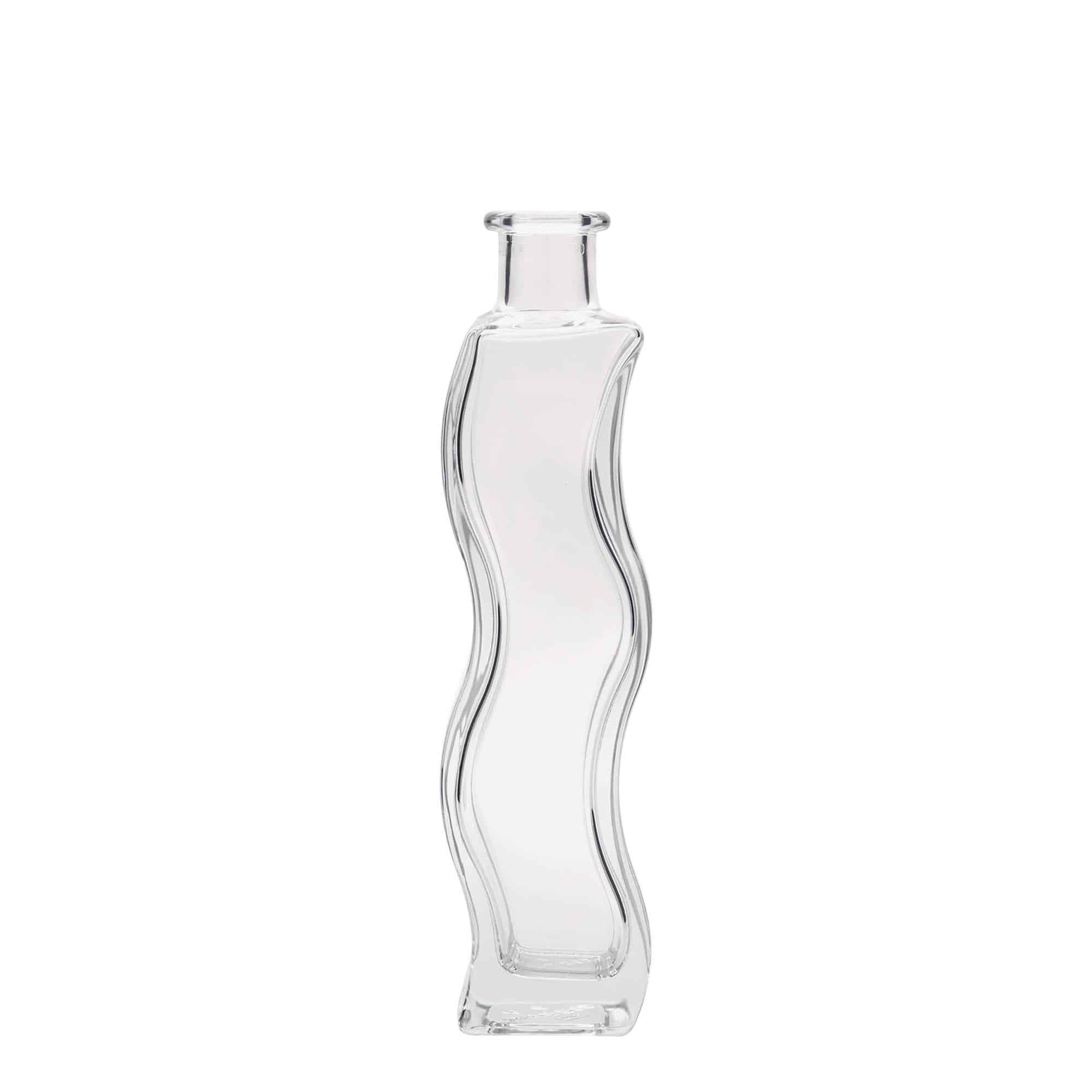 Bouteille en verre 200 ml 'Vague', carrée, bouchage: bouchon